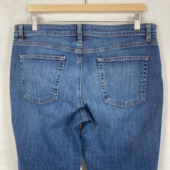 Eileen Fisher Stretch Mid Rise Med Wash Straight Leg Jeans Size 10 - Picture 4 of 6